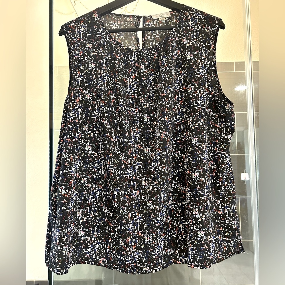 STOP!! Silky Multi-color Sleeveless Blouse - perfect for all occasions